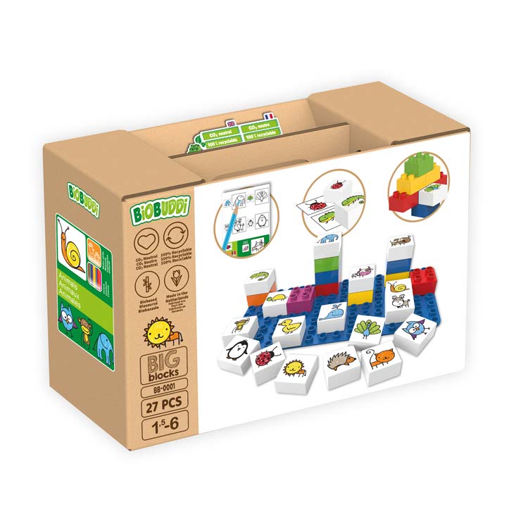 BioBuddi Costruzioni Eco-friendly Natura 2 in 1, Steppa - 14 mattoncini  unisex (bambini)