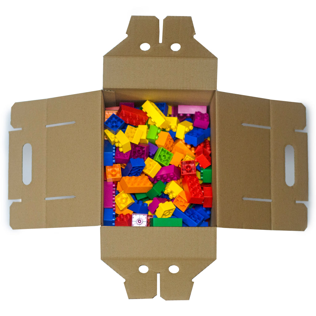 Caja de almacenamiento educativo con 250 bloques de juguetes