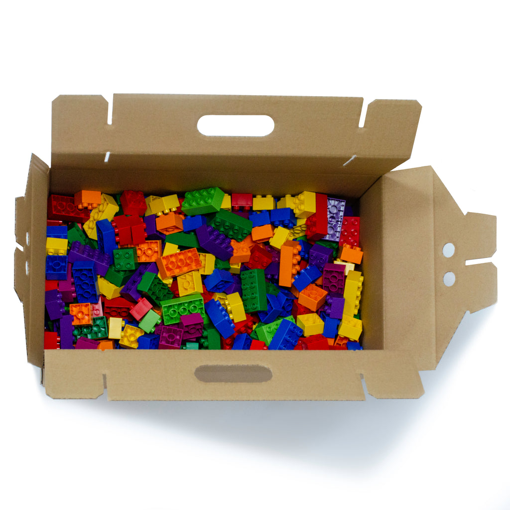 Pädagogische Aufbewahrungsbox mit 500 Spielzeugblöcken